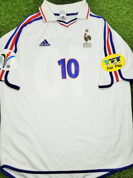 Zidane France 2000 EURO CUP Away Soccer Jersey XL SKU# 647189 Adidas