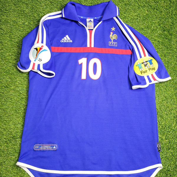 Zidane France 2000 EURO CUP Home Soccer Jersey M SKU# 647194 Adidas