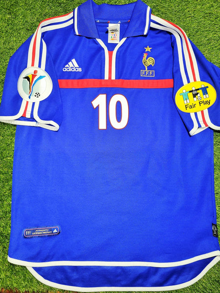 Zidane France 2000 EURO CUP Home Soccer Jersey M SKU# 647194 Adidas