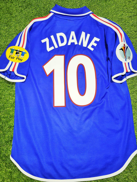 Zidane France 2000 EURO CUP Home Soccer Jersey M SKU# 647194 Adidas