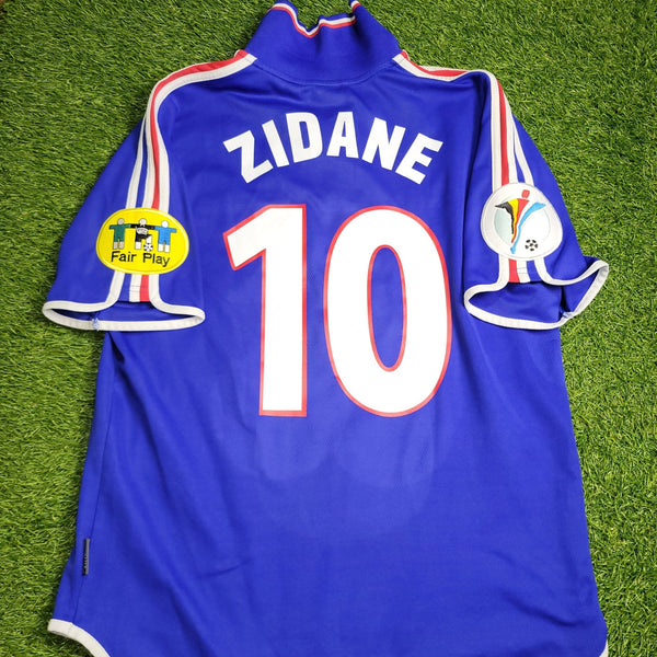 Zidane France 2000 EURO CUP Home Soccer Jersey M SKU# 647194 Adidas