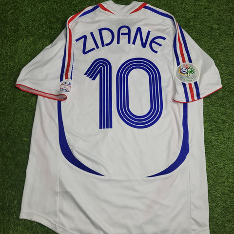 Zidane France 2006 WORLD CUP FINAL Away Soccer Jersey Shirt L SKU# 740125 AZB001 Adidas