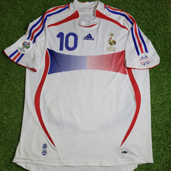 Zidane France 2006 WORLD CUP FINAL Away Soccer Jersey Shirt L SKU# 740125 AZB001 Adidas