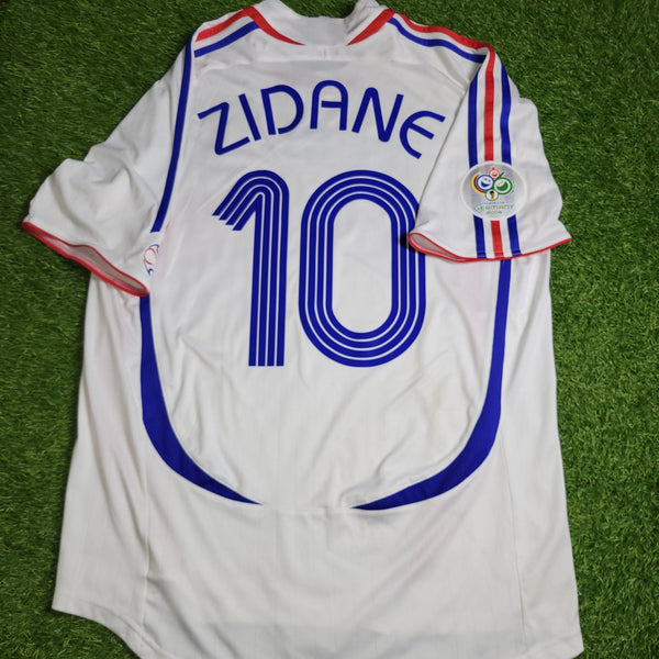 Zidane France 2006 WORLD CUP FINAL Away Soccer Jersey Shirt L SKU# 740125 AZB001 Adidas