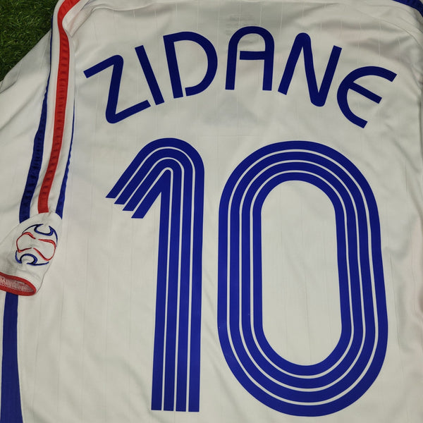 Zidane France 2006 WORLD CUP FINAL Away Soccer Jersey Shirt L SKU# 740125 AZB001 Adidas