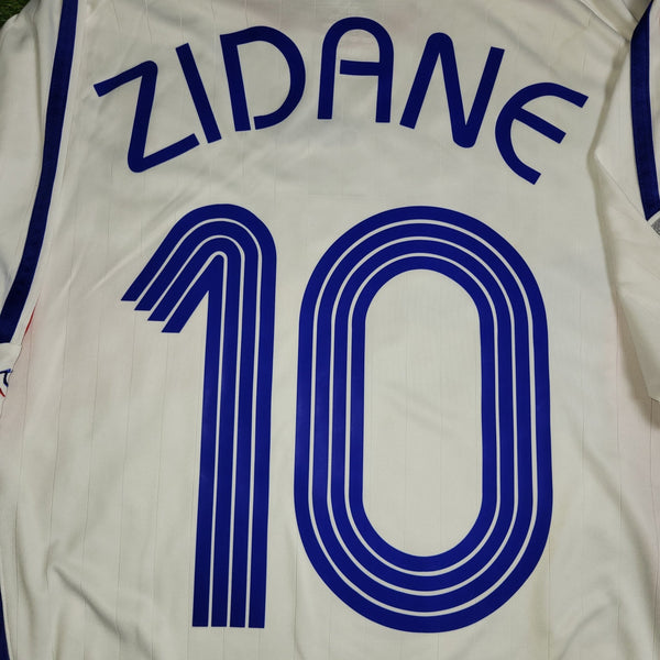 Zidane France 2006 WORLD CUP FINAL Away Soccer Jersey Shirt L SKU# 740125 AZB001 Adidas