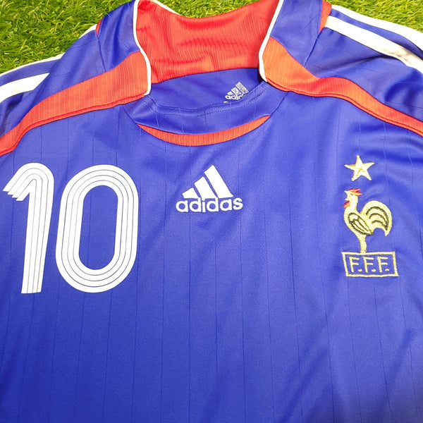 Zidane France 2006 WORLD CUP Home Soccer Jersey Shirt L SKU# 740126 AZB001 Adidas