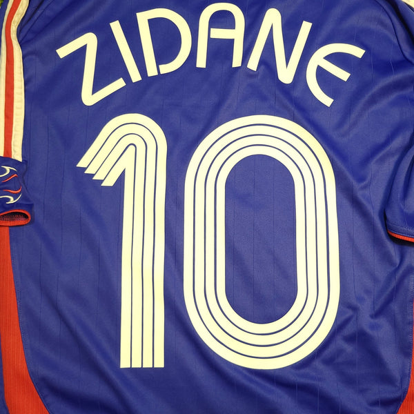 Zidane France 2006 WORLD CUP Home Soccer Jersey Shirt L SKU# 740126 AZB001 Adidas