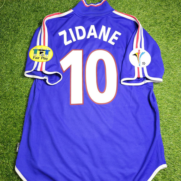 Zidane France Adidas 2000 EURO CUP Home Soccer Jersey Shirt L SKU# 647194 Adidas