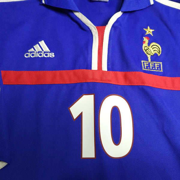 Zidane France Adidas 2000 EURO CUP Home Soccer Jersey Shirt L SKU# 647194 Adidas