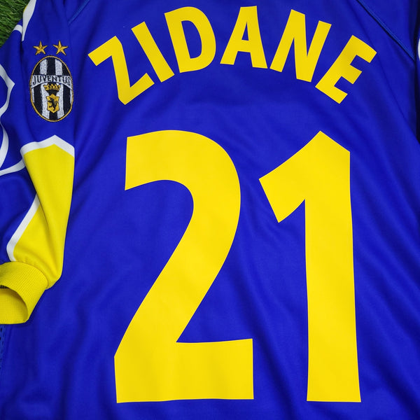 Zidane Juventus 1997 1998 UEFA Kappa Away Blue Jersey Shirt L kappa