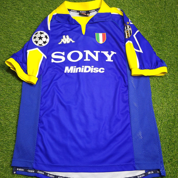 Zidane Juventus 1997 1998 UEFA Kappa Away Blue Jersey Shirt L kappa