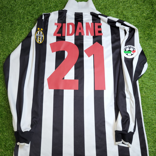 Zidane Juventus 1998 1999 Home Long Sleeve Kappa Soccer Jersey Shirt L kappa