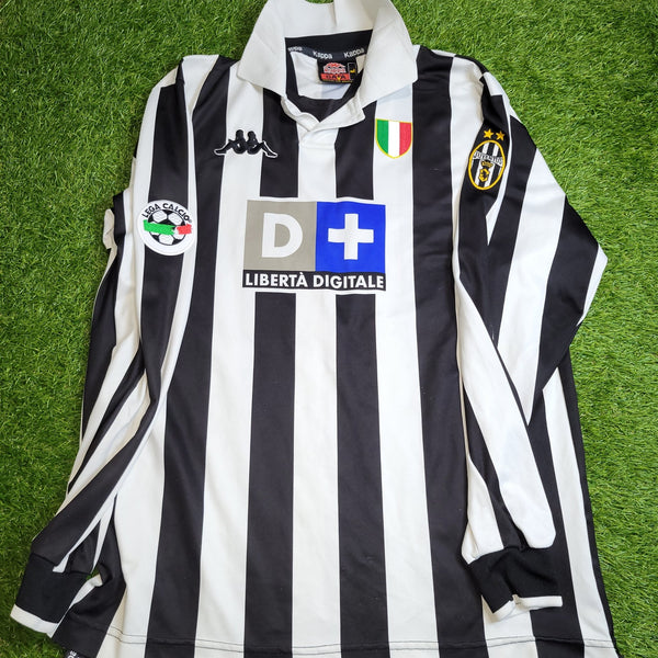 Zidane Juventus 1998 1999 Home Long Sleeve Kappa Soccer Jersey Shirt L kappa