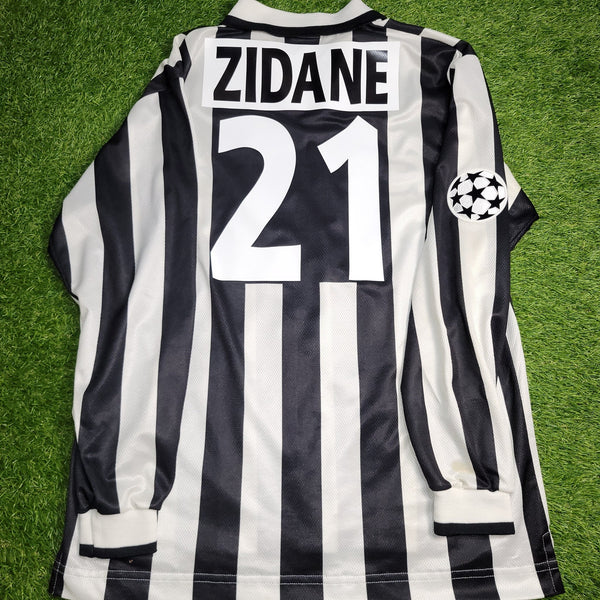 Zidane Juventus Kappa 1996 1997 Long Sleeve DEBUT UEFA Soccer Jersey Shirt L kappa