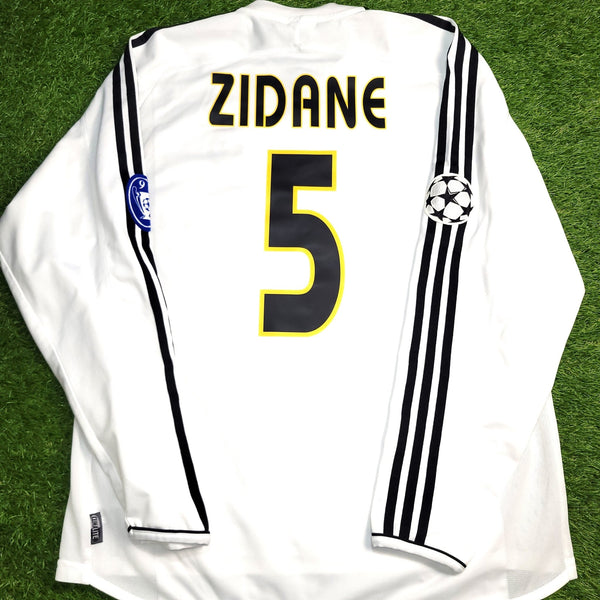 Zidane Real Madrid 2003 2004 UEFA Long Sleeve Soccer Jersey Shirt L SKU# 913869 ASR001 Adidas