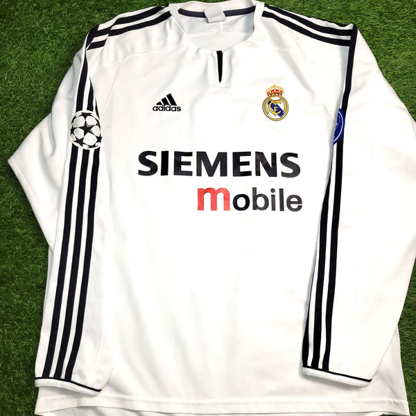 Zidane Real Madrid 2003 2004 UEFA Long Sleeve Soccer Jersey Shirt L SKU# 913869 ASR001 Adidas