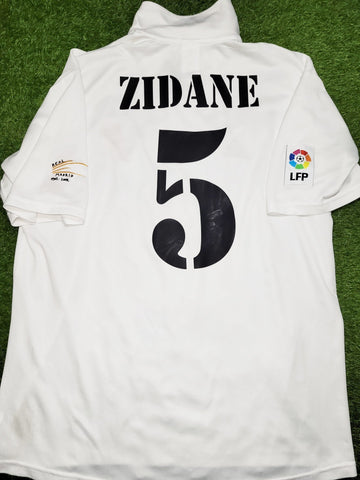 Zidane Real Madrid DEBUT CENTENARY SEASON 2001 2002 Home Soccer Jersey Shirt L SKU# 156653 ASR001 Adidas