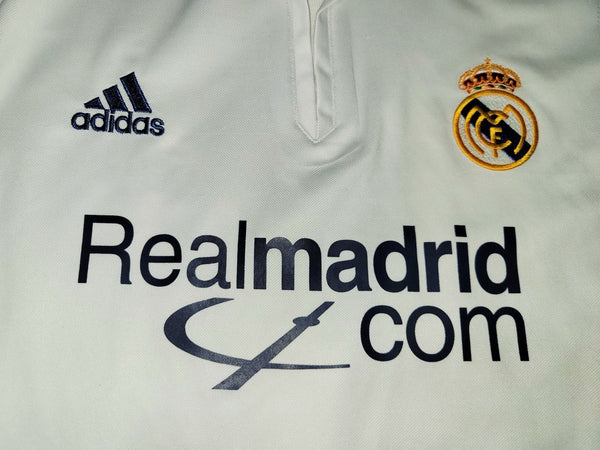 Zidane Real Madrid DEBUT SEASON 2001 2002 Home Soccer Jersey Shirt L Adidas