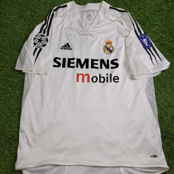 Zidane Real Madrid PLAYER ISSUE UEFA 2004 2005 Soccer Jersey Shirt L SKU# 367843 AJF001 Adidas