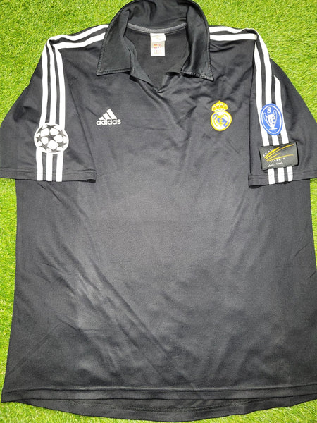 Zidane Real Madrid UEFA 2001 2002 Black Adidas Away Jersey Shirt Camiseta XL SKU# 134747 ASR001/10 Adidas