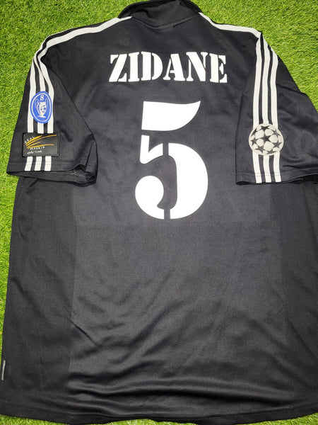 Zidane Real Madrid UEFA 2001 2002 Black Adidas Away Jersey Shirt Camiseta XL SKU# 134747 ASR001/10 Adidas