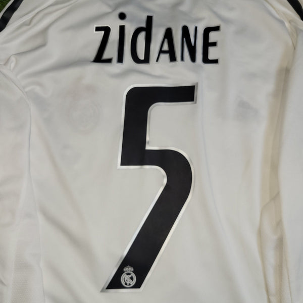 Zidane Real Madrid UEFA 2005 2006 Long Sleeve Soccer Jersey Shirt XL SKU# 109871 APU002 Adidas