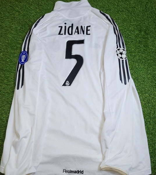 Zidane Real Madrid UEFA 2005 2006 Long Sleeve Soccer Jersey Shirt XL SKU# 109871 APU002 Adidas