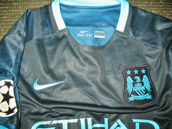 Aguero Manchester City 2015 2016 PLAYER ISSUE Jersey Shirt Camiseta L - foreversoccerjerseys