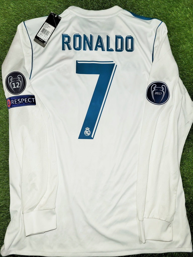 Cristiano Ronaldo Real Madrid 2017 2018 UEFA Long Sleeve Away Soccer J –  foreversoccerjerseys