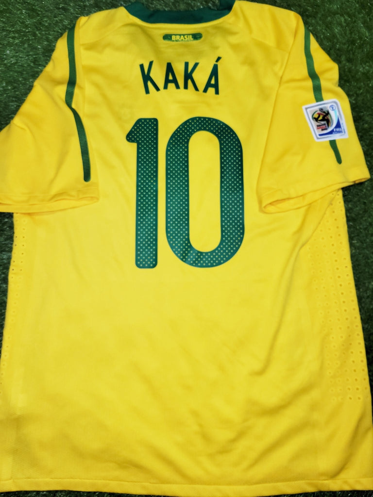 Kaka Brazil WORLD CUP 2010 PLAYER ISSUE Soccer Jersey Shirt XL SKU# 36 –  foreversoccerjerseys