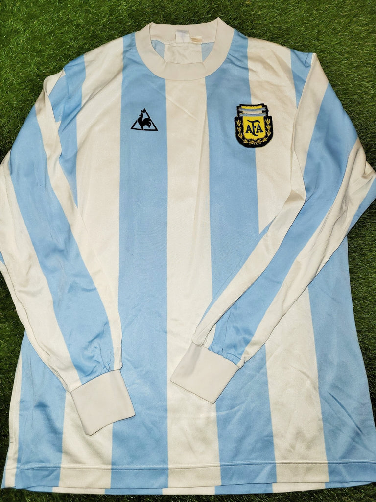 Maradona Argentina Le Coq Sportif 1986 1980's Home Jersey Shirt Camiseta  Maglia L