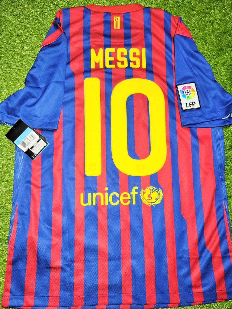 Messi Barcelona 2011 2012 Away Black Soccer Jersey Shirt M SKU
