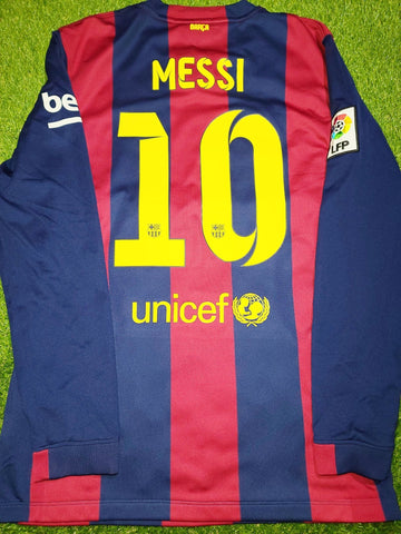 Jood Leven van Mus Messi Barcelona 2014 2015 TREBLE SEASON Jersey Shirt Camiseta L SKU# 6 –  foreversoccerjerseys