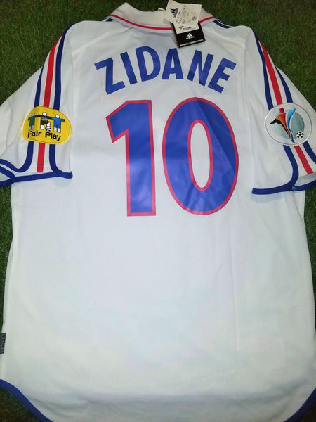 Zidane France Adidas 2000 EURO CUP Away Jersey Maillot Shirt BNWT L foreversoccerjerseys