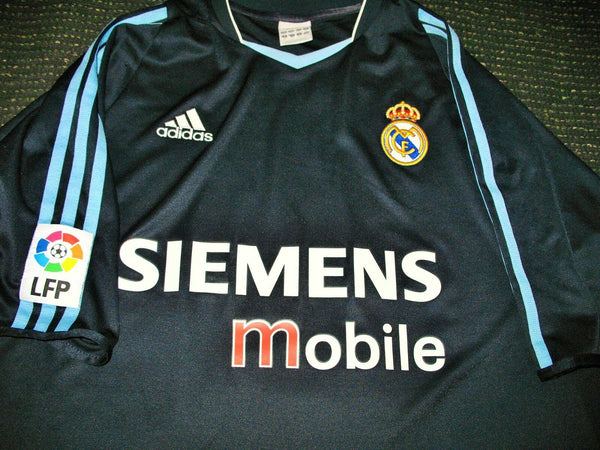 Zidane Real Madrid 2003 2004 Navy Jersey Shirt Camiseta Maillot XL - foreversoccerjerseys